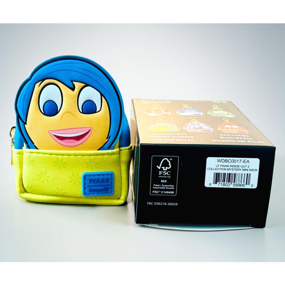 Loungefly Pixar Inside Out 2 Joy Mini Backpack Keychain Bag Charm NWT